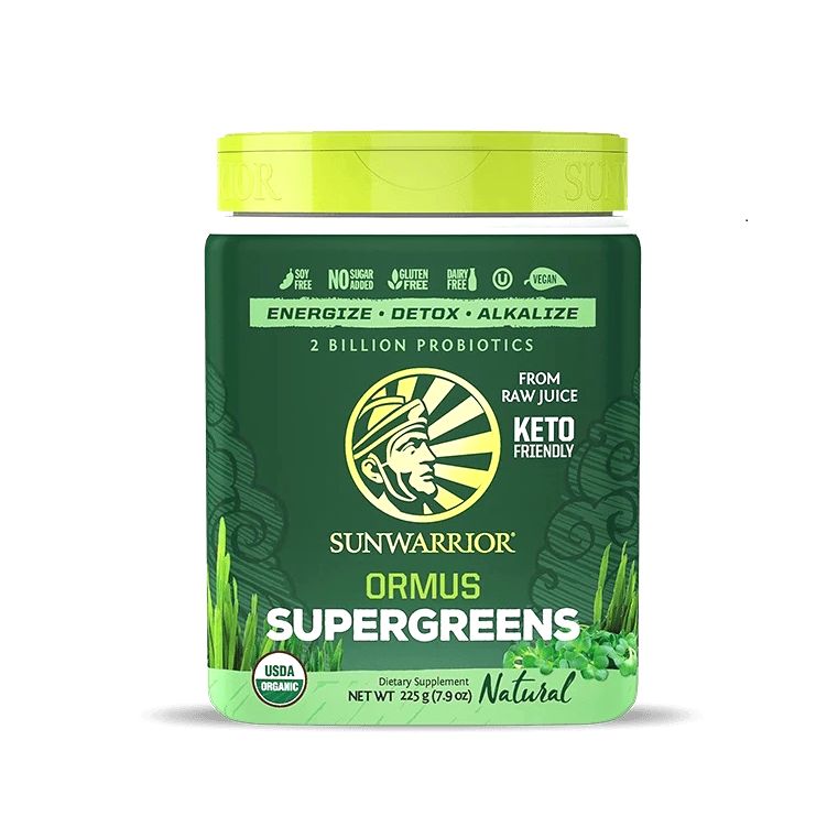 ORMUS Supergreens Sunwarrior 450g  Jus d'herbes Naturel Mint