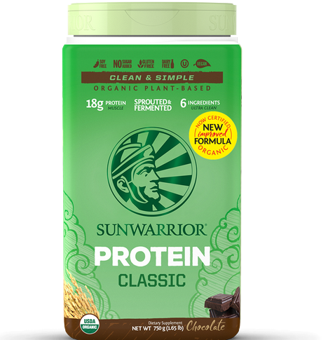 Protéine Classic SunWarrior, Protéine Riz Bio, Chocolat 750 g – Image 2